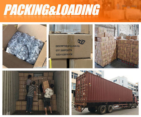 半塑料で覆われたデザインのソファハードウェアのための4ホールの亜鉛塗装スプリングクリップ