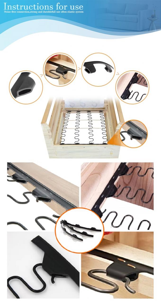 卸売家具アクセサリーソファフレーム固定プラスチック固定クリップストリップ、ジグザグスプリング用 4